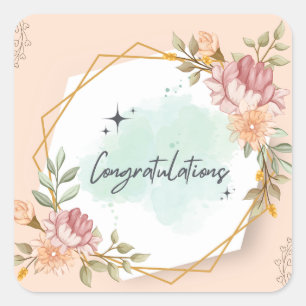 felicitatie vierkante sticker