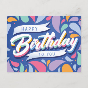 Felicitatiekaart met een kleurrijke verjaardag briefkaart