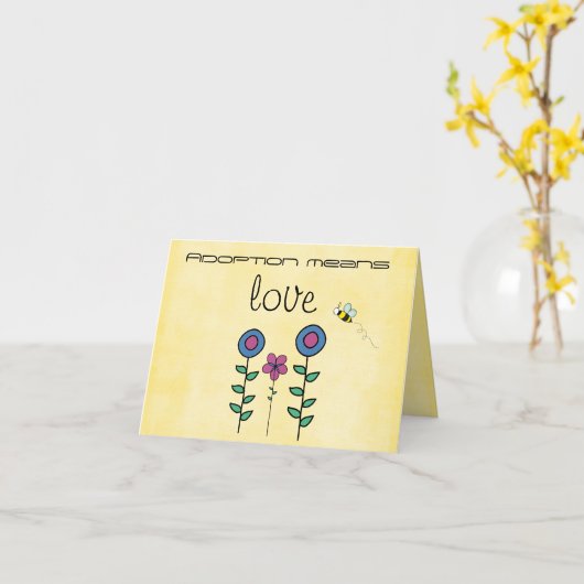 felicitatiekaart voor aanneming kaart (Gele Bloem)