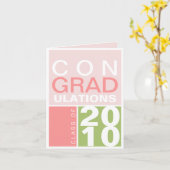 Felicitatieklas van het jaar groen roze modern kaart (Gele Bloem)