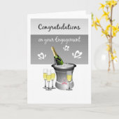 felicitaties aan de Kaart van Champagne voor de co (Gele Bloem)