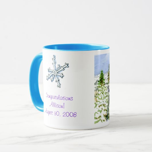 felicitaties allison skiing mok (Voorkant links)