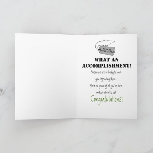 Felicitaties Basic Training Paper Wenskaart Kaart (Binnen)