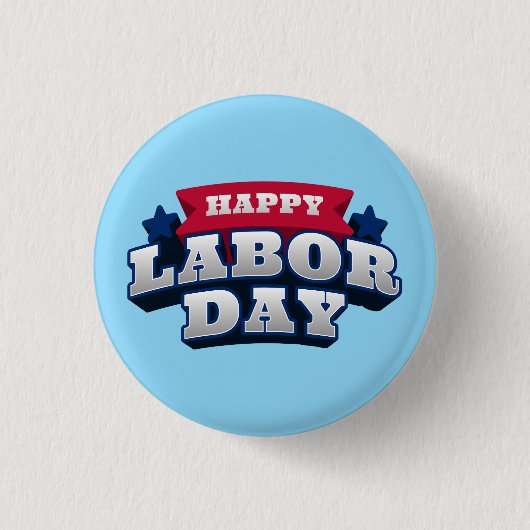 Felicitaties Dag van de Arbeid Patriottische Ameri Ronde Button 3,2 Cm (Voorkant)