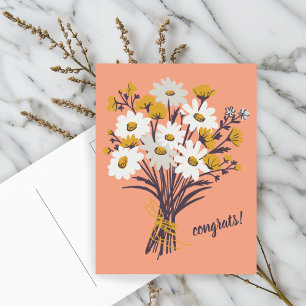 Felicitaties Daisy Boeket Bloemen Cute Aangepast Briefkaart