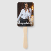 felicitaties foto afstuderen elegant chic handwaaier (Achterkant)