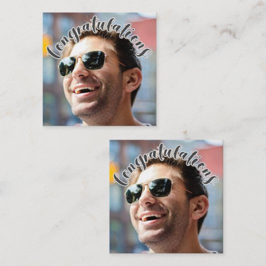 FELICITATIES grijze OVERLAY-TEXT Enclosurekaart Informatiekaartje (Voorkant / Achterkant)