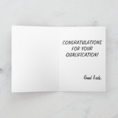 FELICITATIES Juiste Kwalificaties grappige strips Kaart (Binnen)
