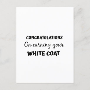 felicitaties met je witte jas afstuderen briefkaart