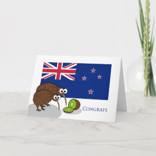 Felicitaties voor nieuwe ouders, kiwi vogels en fr kaart