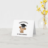 felicitaties voor uw afstuderen aap kaart (Gele Bloem)
