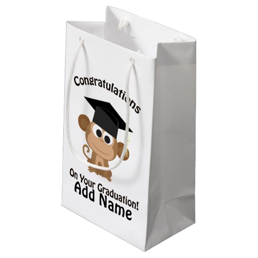 felicitaties voor uw afstuderen aap klein cadeauzakje (Achterkant Gekanteld)