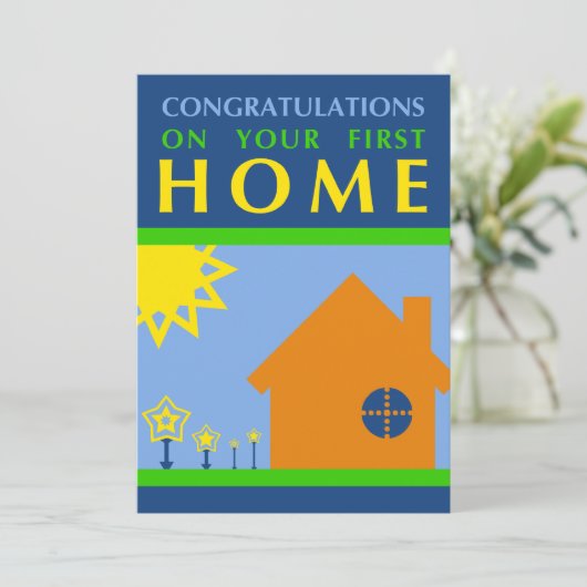 felicitaties voor uw eerste thuis ( mod - vormen ) kaart (Staand voorkant)