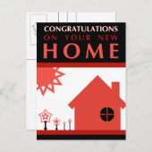 felicitaties voor uw nieuwe thuis : pop vormt vorm aankondigingskaart (Voorkant / Achterkant)