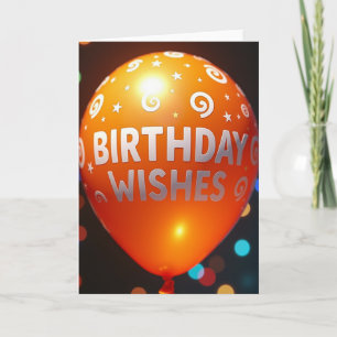 Felicitatieskaart met feloranje ballon kaart