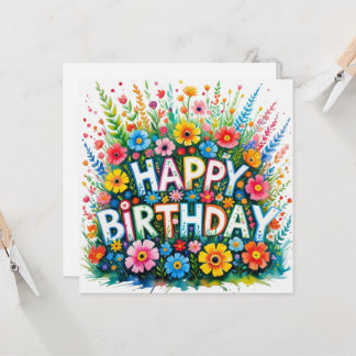 Felicitatieskaart met heldere botanische afbeeldin kaart