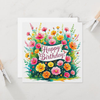 Felicitatieskaart met heldere botanische afbeeldin kaart