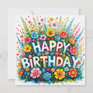 Felicitatieskaart met heldere botanische afbeeldin kaart