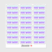 Félicitation ! Tu As Gagné ! Sticker en vinyle (Feuille)