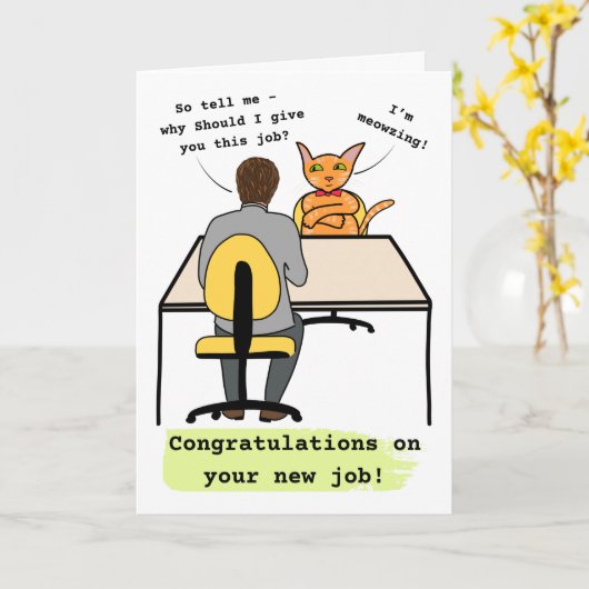 Félicitations à Cat pour votre nouvelle carte de t (Fleur jaune)