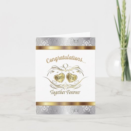 Félicitations à la carte de mariage de Monsieur et (Devant)