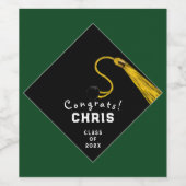 Félicitations à la Étiquette du vin vert (Étiquettes simples)