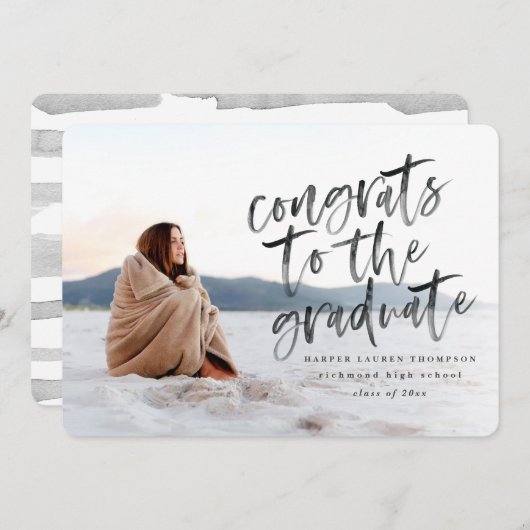 Félicitations à la faire-part diplômée (Devant / Derrière)
