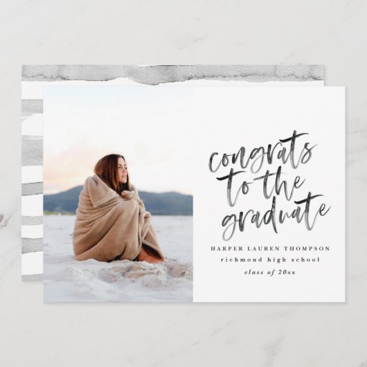 Félicitations à la faire-part diplômée (Devant / Derrière)