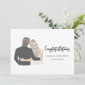 Félicitations à la mariée et à la mariée Carte Mar (Debout devant)