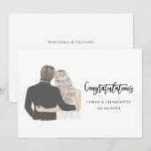 Félicitations à la mariée et à la mariée Carte Mar (Devant / Derrière)