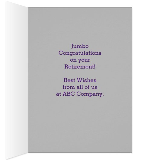 Félicitations à la retraite, bleu, violet monogram (Intérieur (Droit))