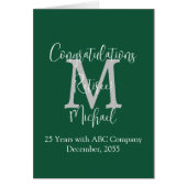 Félicitations à la retraite, Vert, Monogramme gris (Devant)