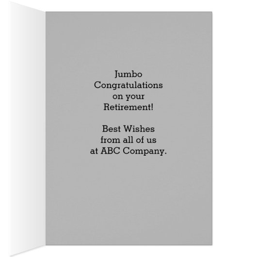 Félicitations à la retraite, Vert, Monogramme gris (Intérieur (Droit))