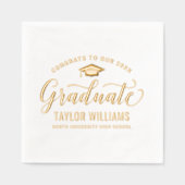 Félicitations à nos diplômés Élégant Script (Recto)