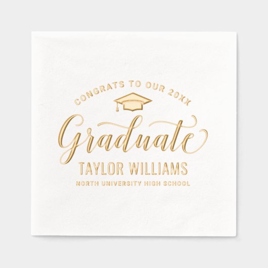 Félicitations à nos diplômés Élégant Script (Recto)