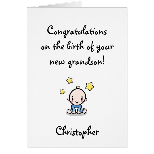 Félicitations À Votre Petit-Fils, Grand-Parents, (Devant)