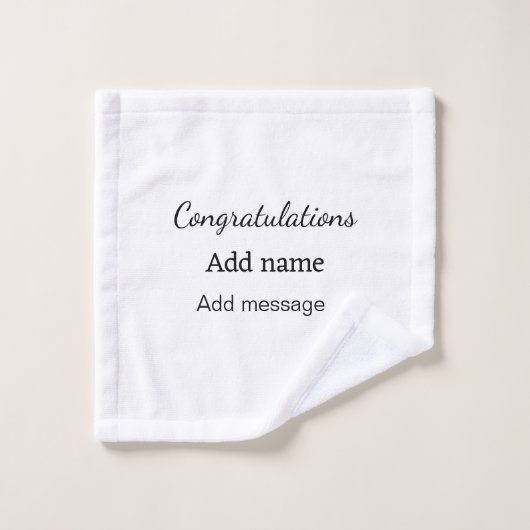 Félicitations ajouter un message de nom simple dip (Gant de toilette)