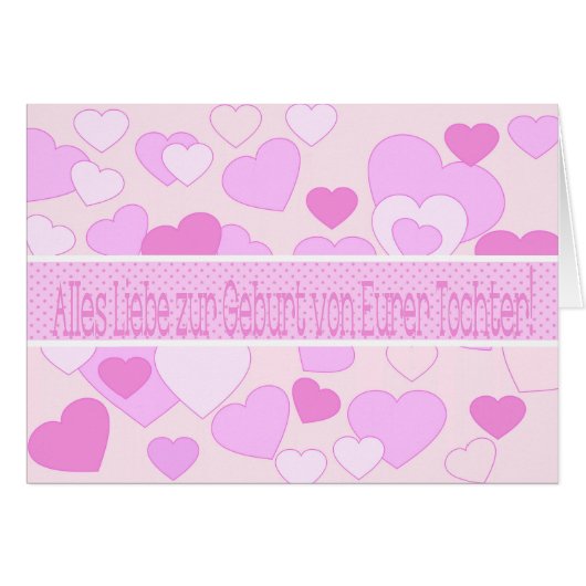 Félicitations allemande Baby Girl (Devant horizontal)