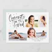 Félicitations au faire-part multi photo diplômé (Devant / Derrière)