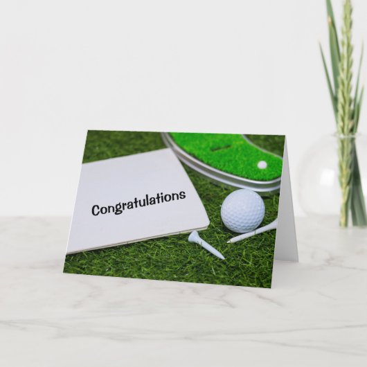 Félicitations au Golf Carte de Diplôme avec balle (Devant)