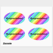 Félicitations - Autocollant Oval Rainbow (Feuille)