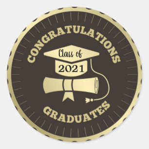 Félicitations aux diplômés  Autocollant rond class
