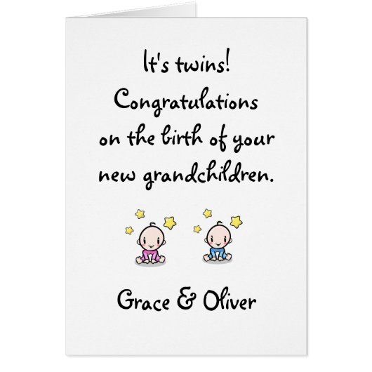 Félicitations Aux Petits-Enfants, Jumeaux, (Devant)