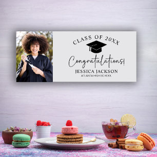 Félicitations ! Bannière de graduation avec photo