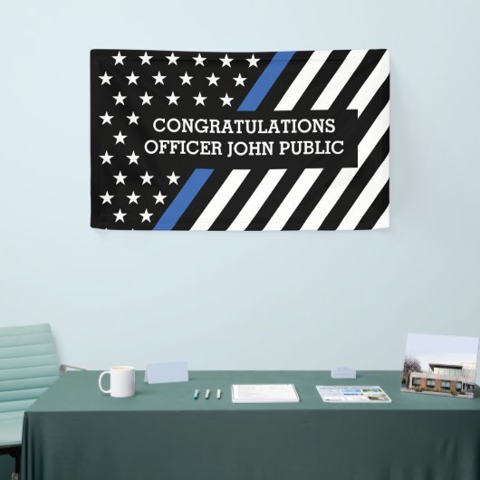 Félicitations Bannière Drapeau Bleu Mince (Salon professionnel)