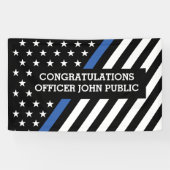 Félicitations Bannière Drapeau Bleu Mince (Horizontal)