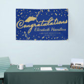 Félicitations Bannière Gold and Blue Graduation (Salon professionnel)