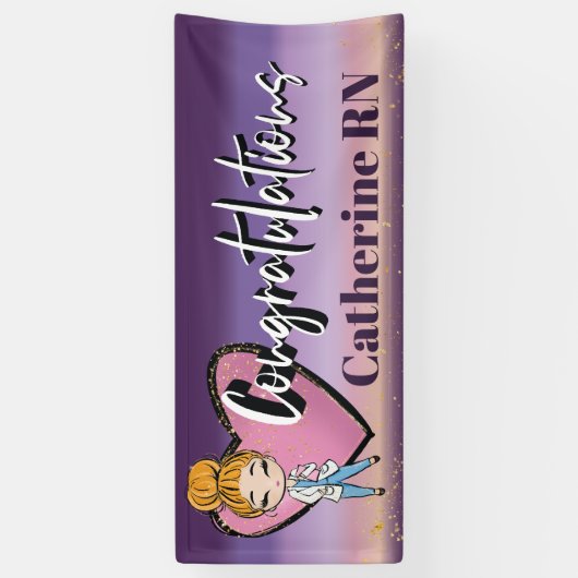 Félicitations : Bannière infirmière de l'école de (Vertical)