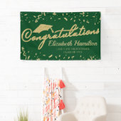 Félicitations Bannière Or Et Vert Graduation (En situation)