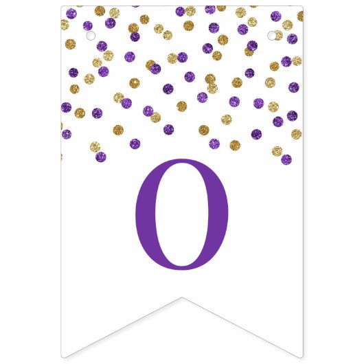 Félicitations Bannière Purple Gold Confetti (Deuxième drapeau)